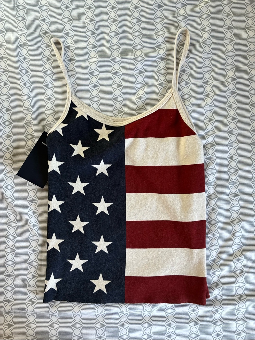 Brandy Melville American Flag Spaghetti Strap Tank - Red, White & Blue